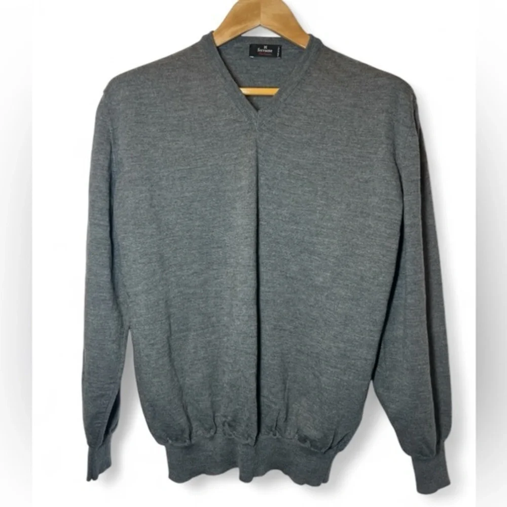 Ferrante Men Gray Made In Italy 100% Pure New Extrafine Wool Pullover Sweater 54